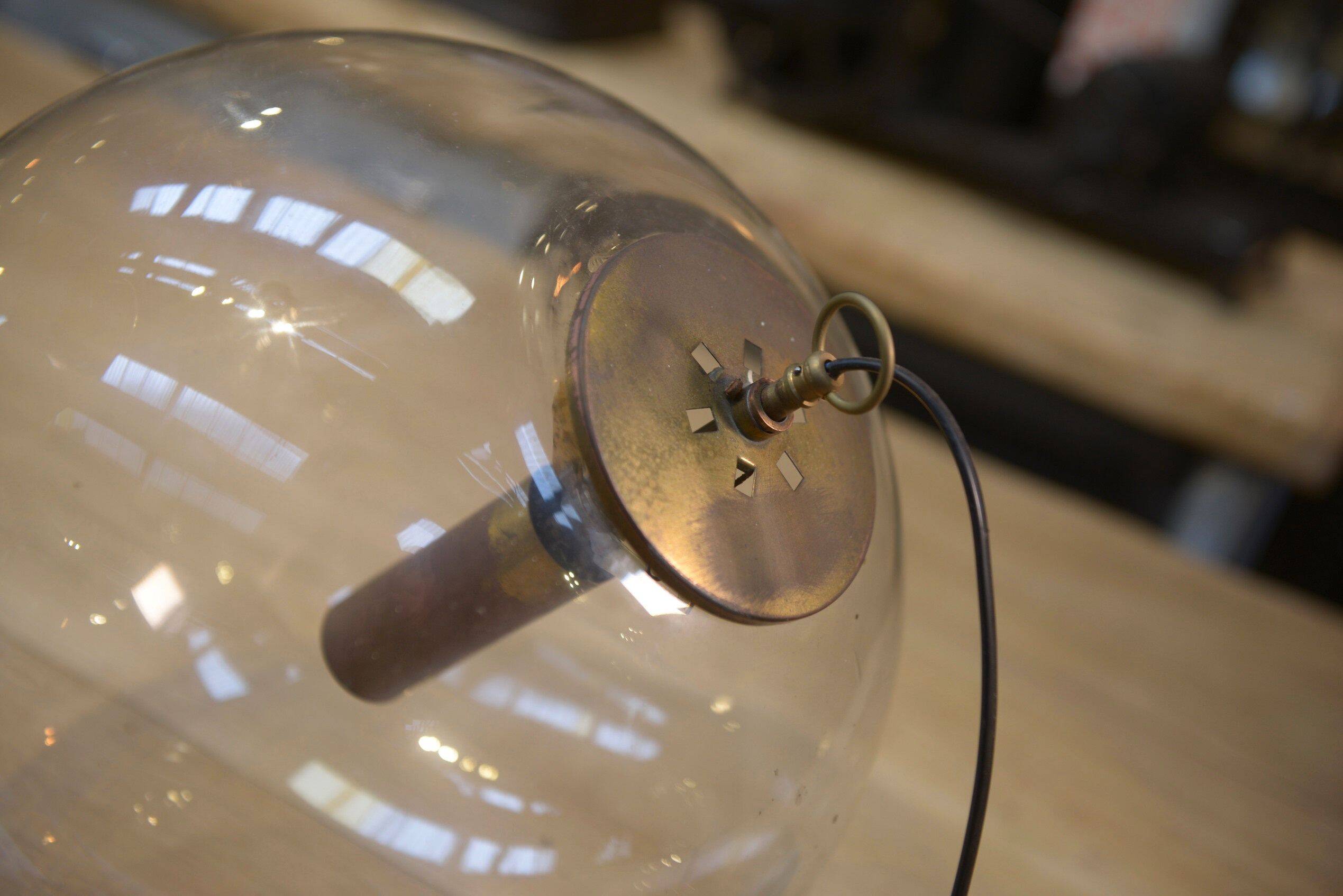 Vintage glass globe pendant lamp