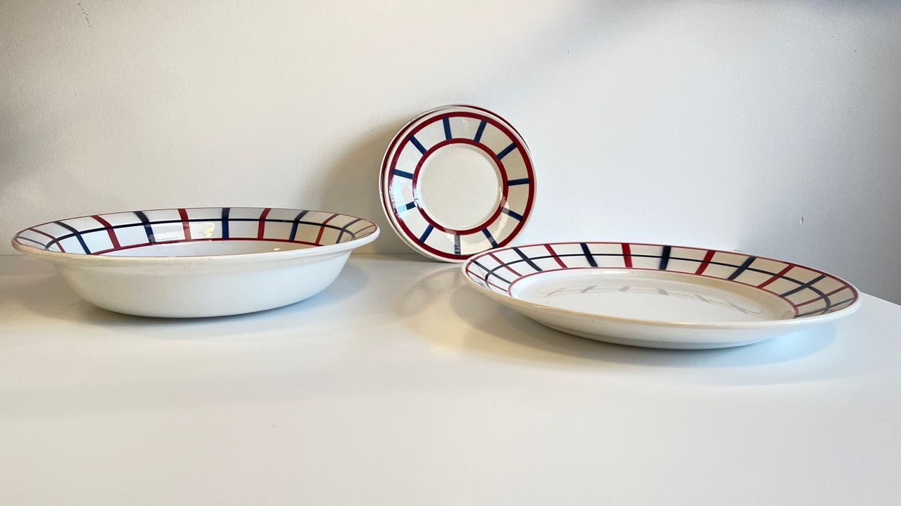 Set of 7 ceramic dishes hbcm béarn france