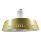 Pendant Lamp • Opaline & Perforated Metal • Jo Hammerborg • Fog & Mørup • 1960