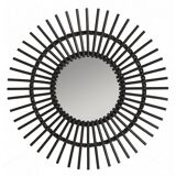 Round mirror shaped sun in rattan