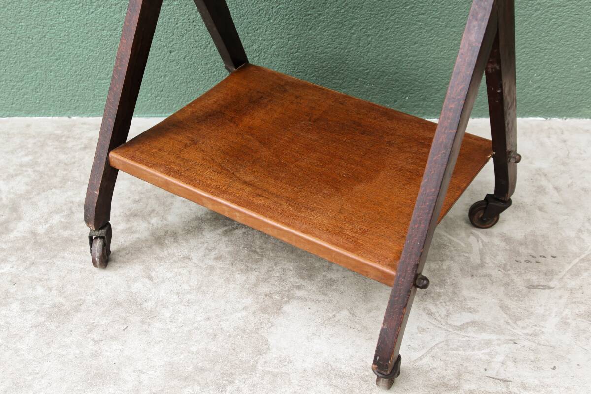 1950s wooden rolling trolley