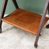 1950s wooden rolling trolley