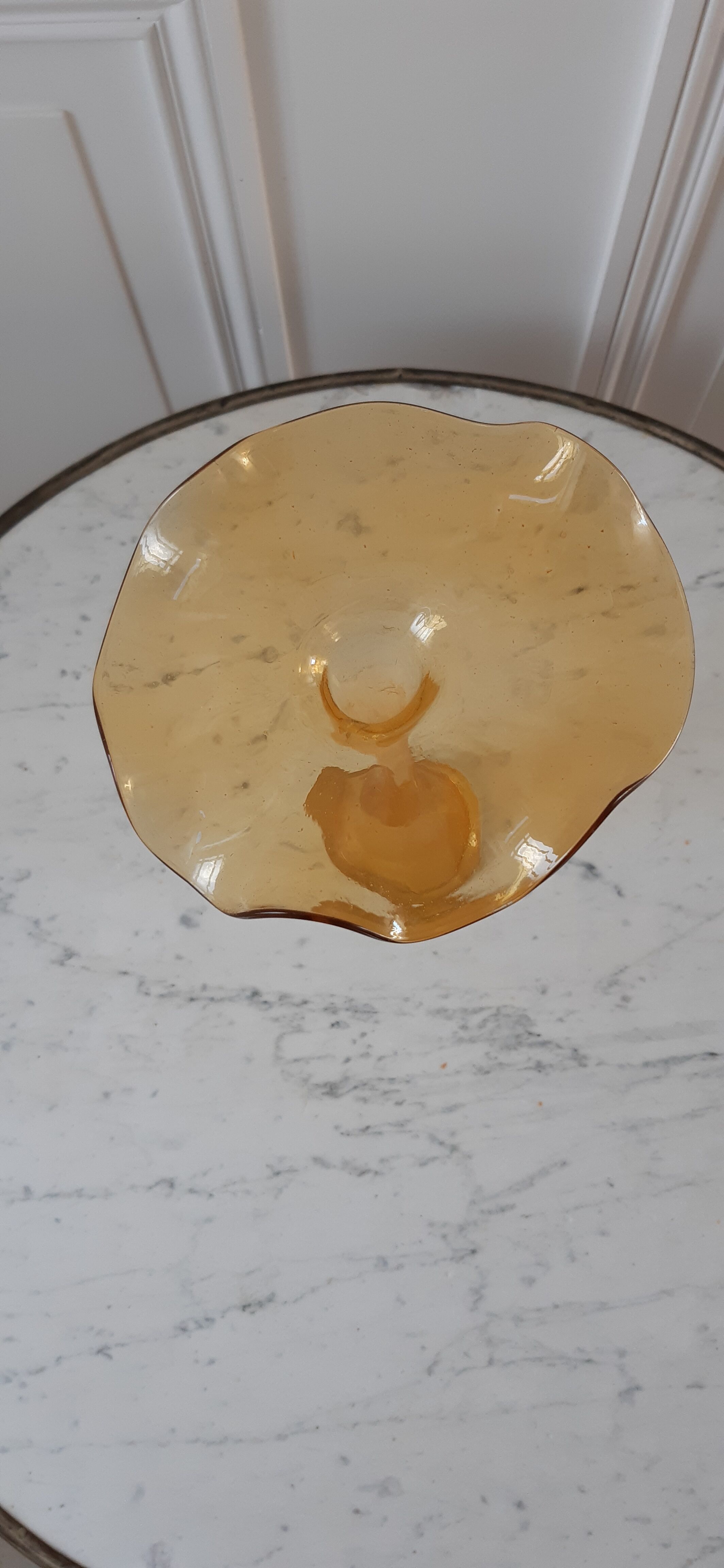 Blown glass vase soliflore corolla years 60-70