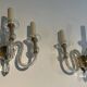 Pair of Murano crystal wall lights with 3 arms.