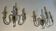 Pair of Murano crystal wall lights with 3 arms.