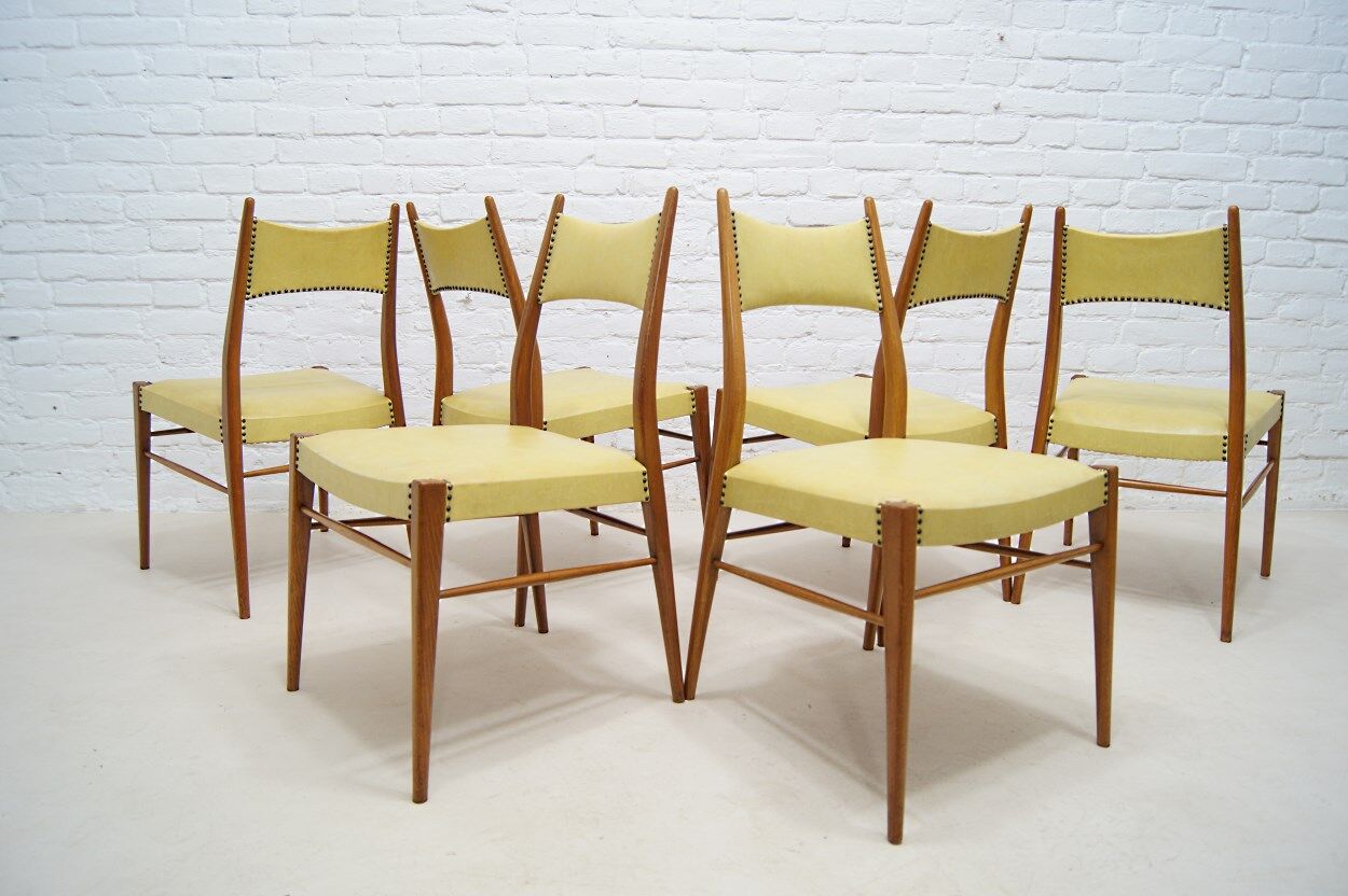 Mid-century Austrian dining chairs, 1950s, set of 6