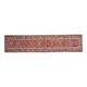 1970s Vintage Turkish Handmade Wool & Cotton Pink Runner Rug 82x359