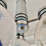 Mazzega globe verre murano chrome structure, Italie 1979