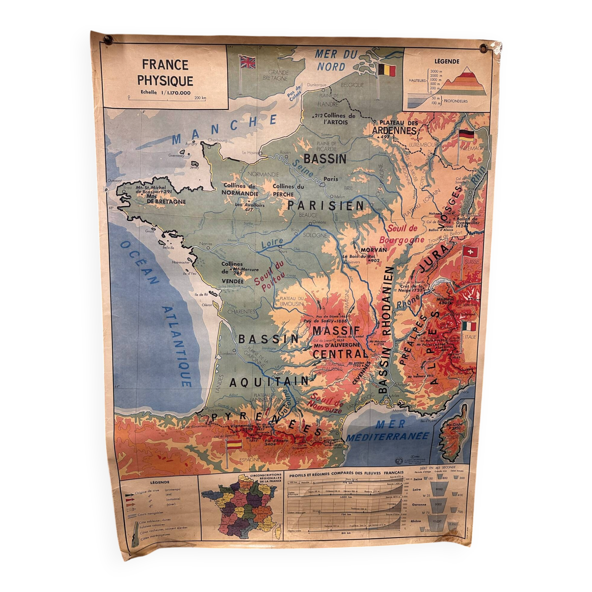Grande carte d’école vintage