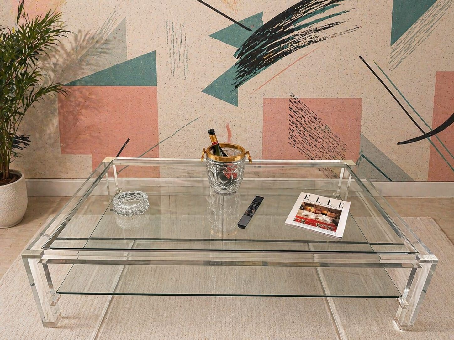 Table basse Altuglass et verre David Lange