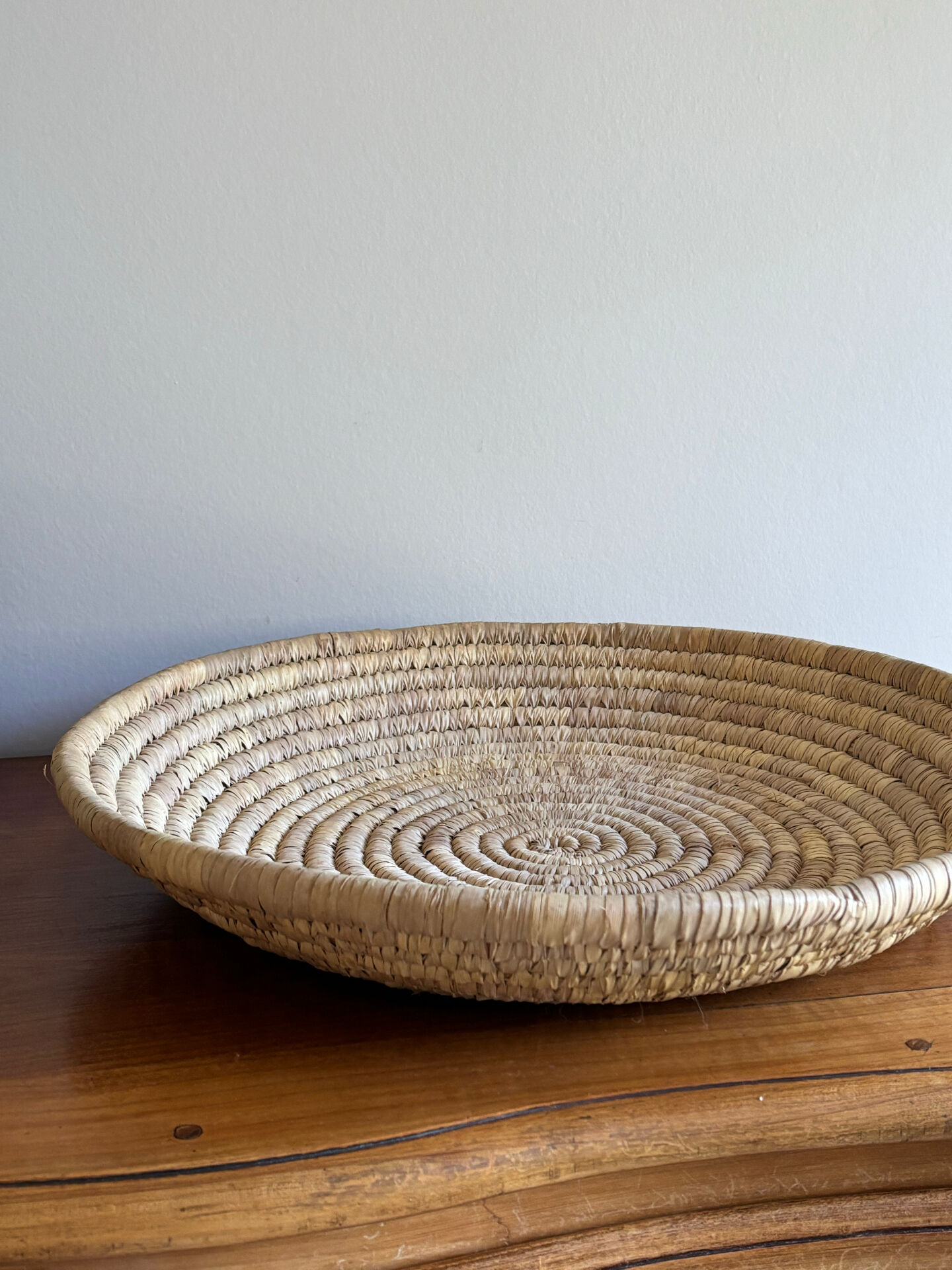 Woven straw basket