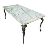 Marble and metal coffee table