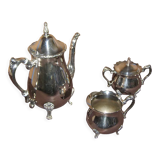 Argenterie Léonard: silver metal coffee set, 3 pieces