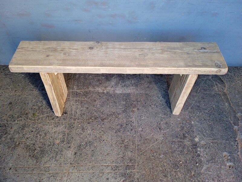 Natural old solid wood bench 120 cm