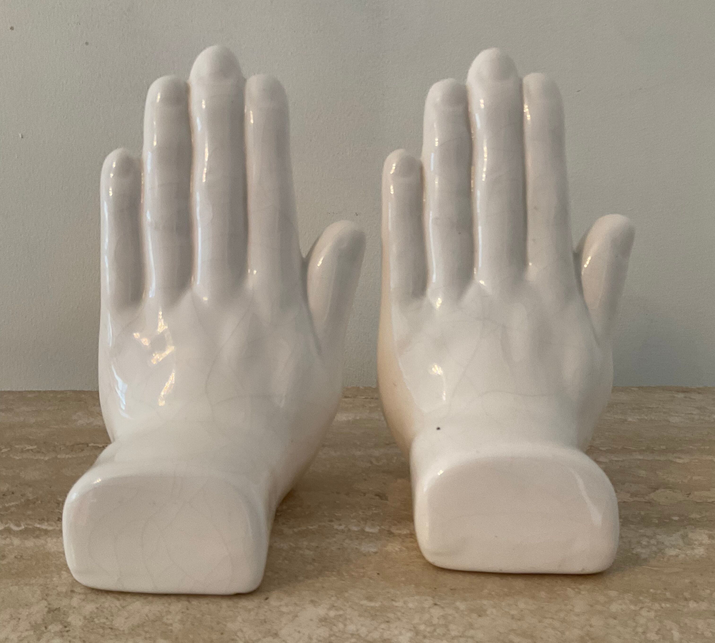 Pair of 70s ceramic hand ties