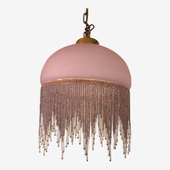 Round hanging lamp garland of pearls