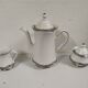 Coffee service for 6 people bavaria white and silver cup plate coffee maker milk pot sugar