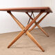 Danish dining table in teak, beech, and brass, model AT 303 Hans Wegner.