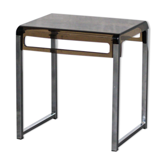 Bedside chrome and plexiglass smoked vintage