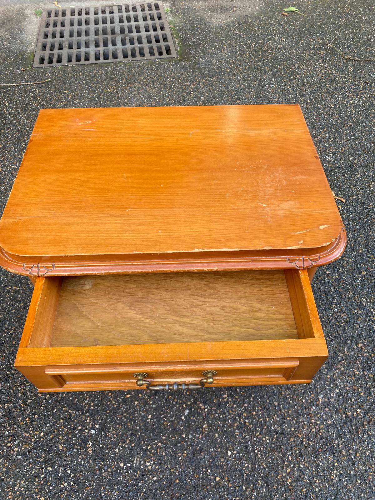 Louis XV bedside table in solid wood from the 20th century