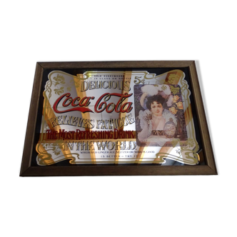 Miroir publicitaire Coca Cola vintage - Déco bar - 22,5 x 32,5