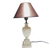 Art Deco alabaster bedside lamp, Belgium, 1950s