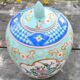 Pot couvert, vase chinois à motifs de fleurs et oiseaux en céramique cloisonnée