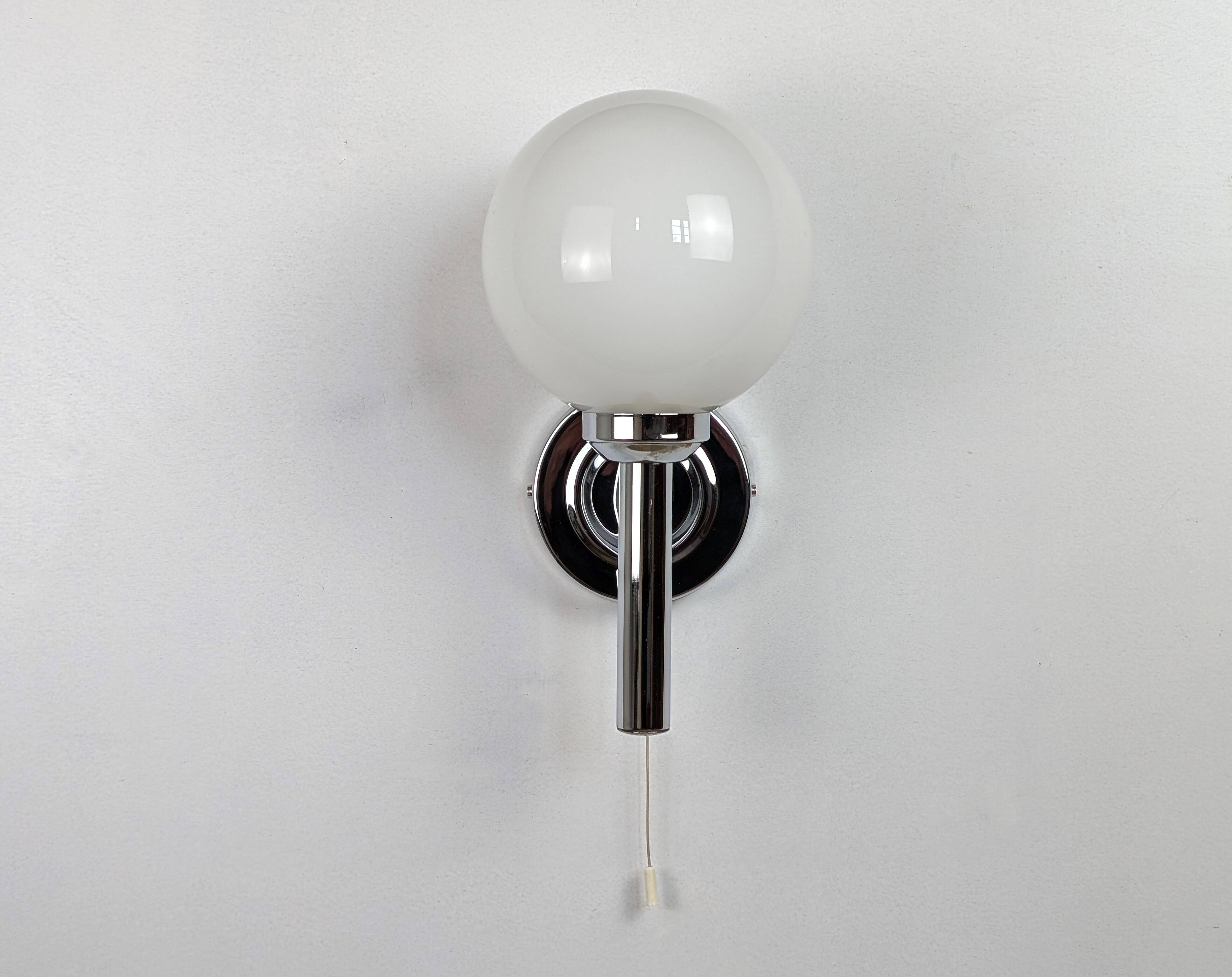 Pair of chrome wall lights