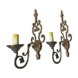 Duo d'appliques en laiton