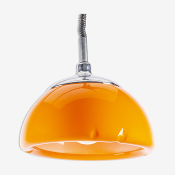 Orange and chrome space age pendant lamp