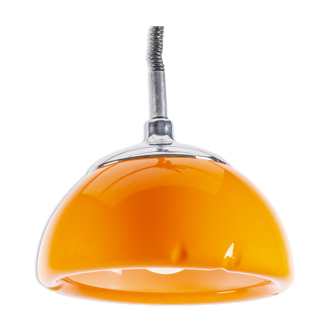 Orange and chrome space age pendant lamp