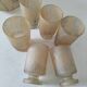 Frosted glass carafe and 6 stemmed glasses set