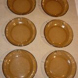 6 assiettes creuses en verre fumé transparentes Duralex