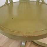 Vintage Thonet Style Bentwood Swivel Chair - Olive Green Retro Armchair