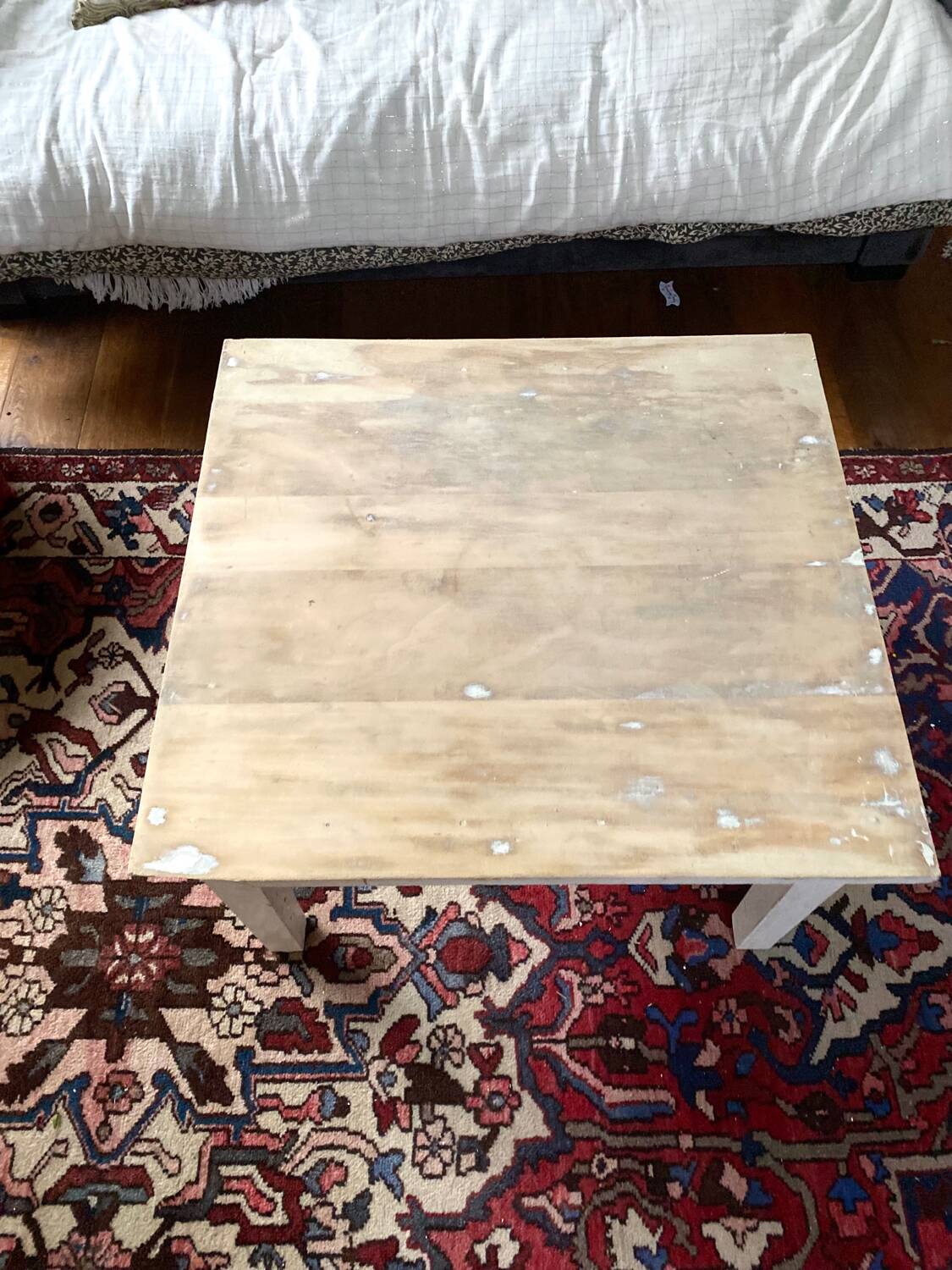 Farmhouse coffee table in antique weathered wood