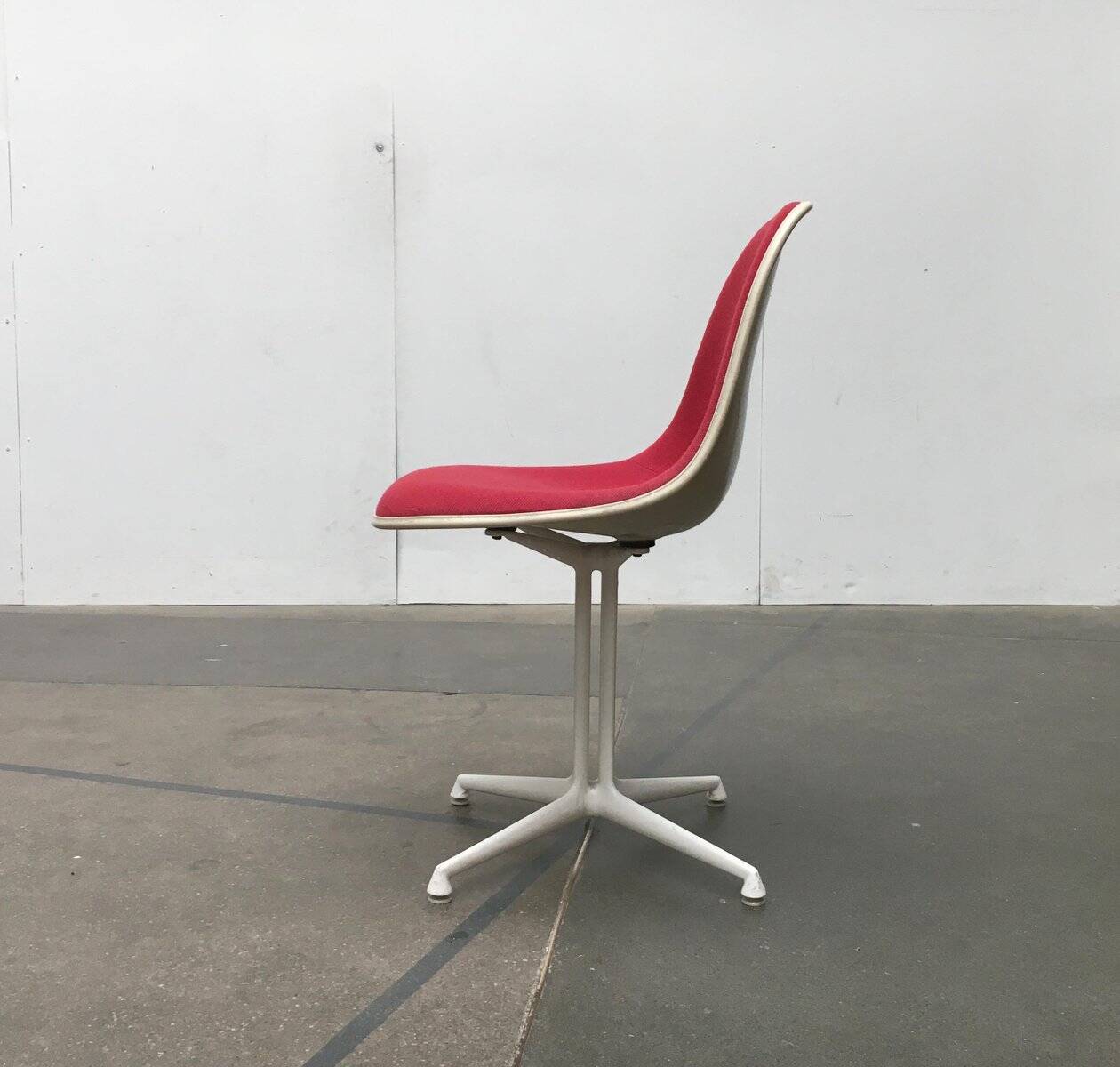 Mid-century fiberglass accent chair set with La Fonda base by Charles & Ray Eames for Herman Miller.