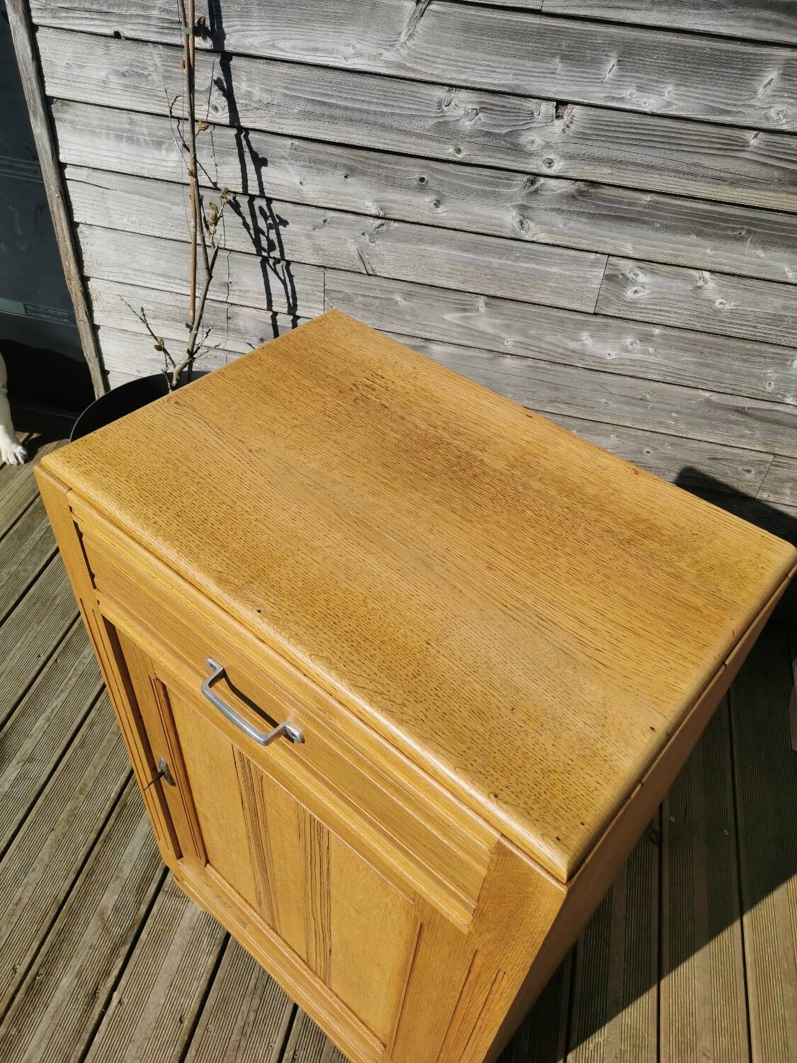 Vintage oak jam cabinet