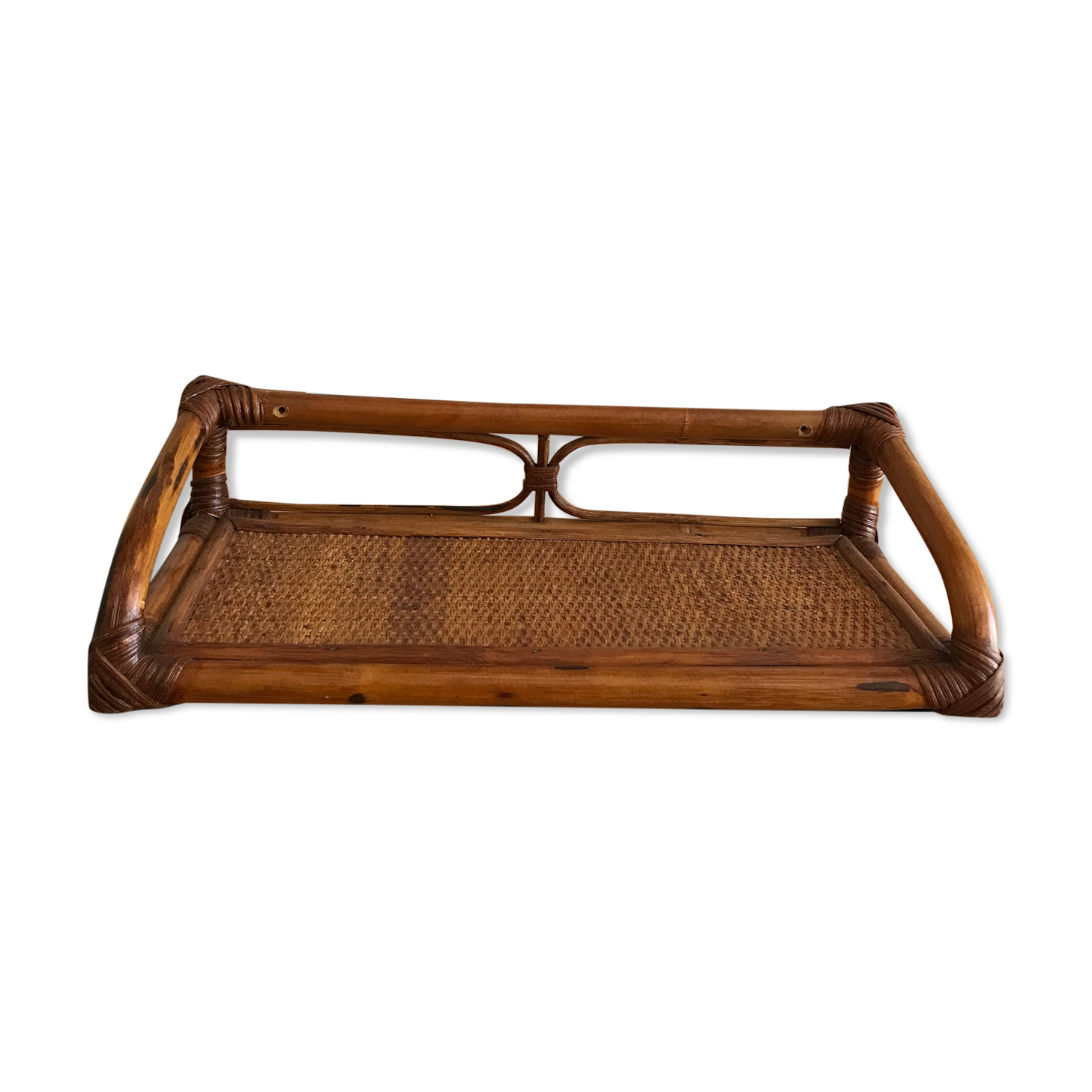 Vintage rattan shelf