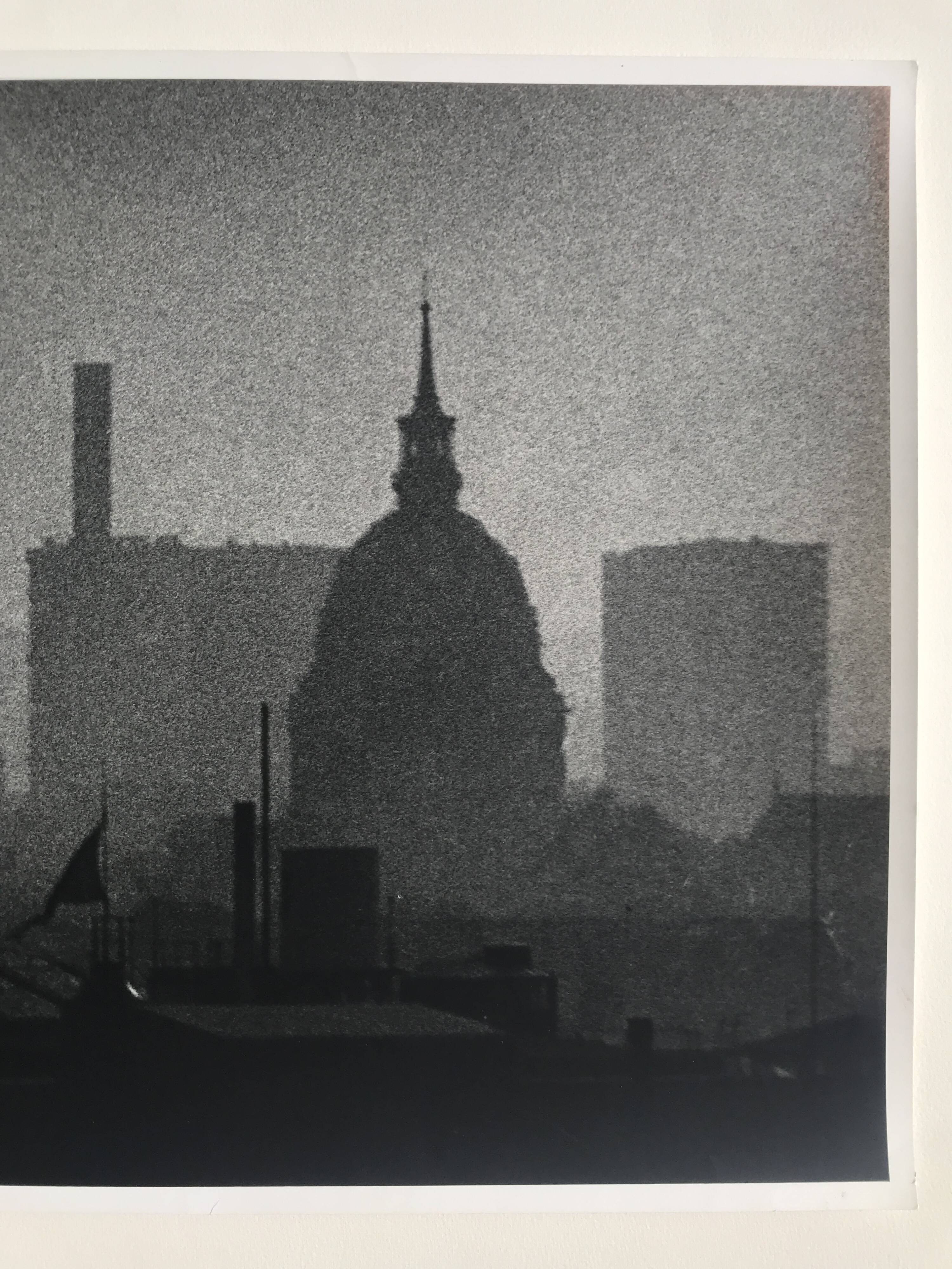 Rosine nusimovici, rooftops of paris from beaubourg, 1978. silver print