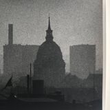 Rosine nusimovici, rooftops of paris from beaubourg, 1978. silver print
