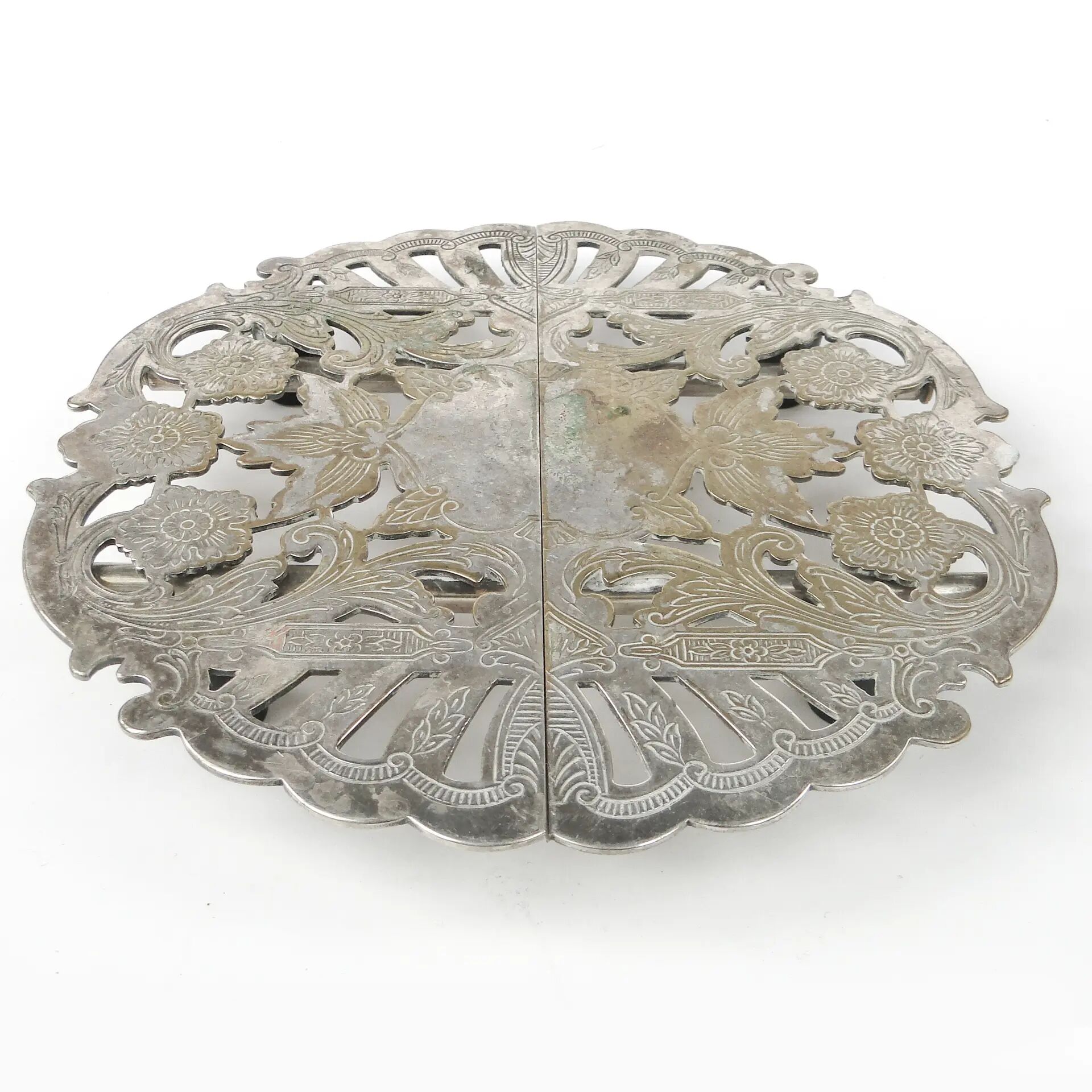 Rococo  tray, silver-plated brass, Denmark, 1960s