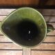 Old SARREGUEMINES Green Ceramic Pitcher Vintage Vines Decor