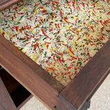 Antique bedside table in wood and marble