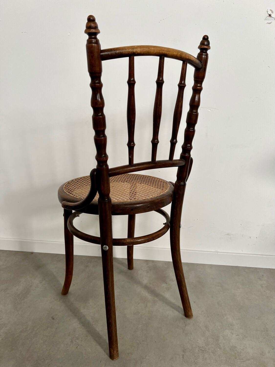 Lot 6 old vintage wooden bistro chairs brand Fischel early 20th century