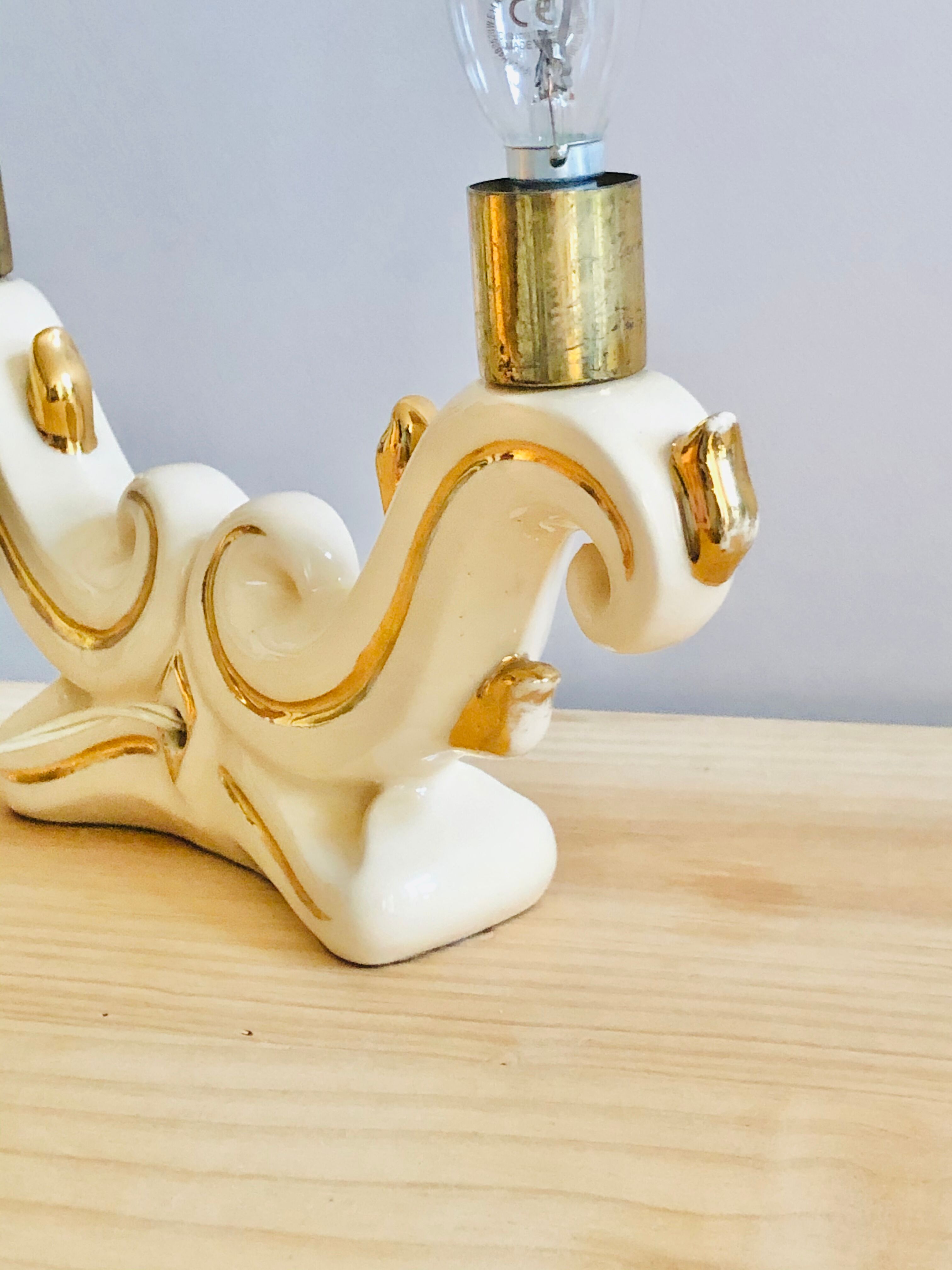 Ceramic candlestick lamp