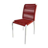 Red children's chair in rope 60s-70s
