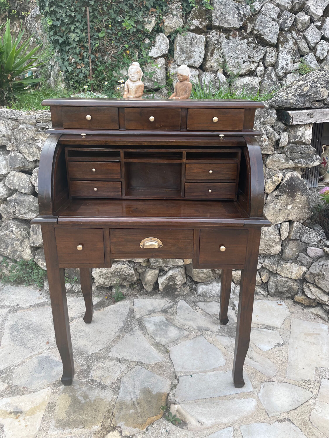 Solid wood cylinder desk