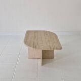 Travertine Coffee or Side Table in Teardrop Shape, Italy 1980s