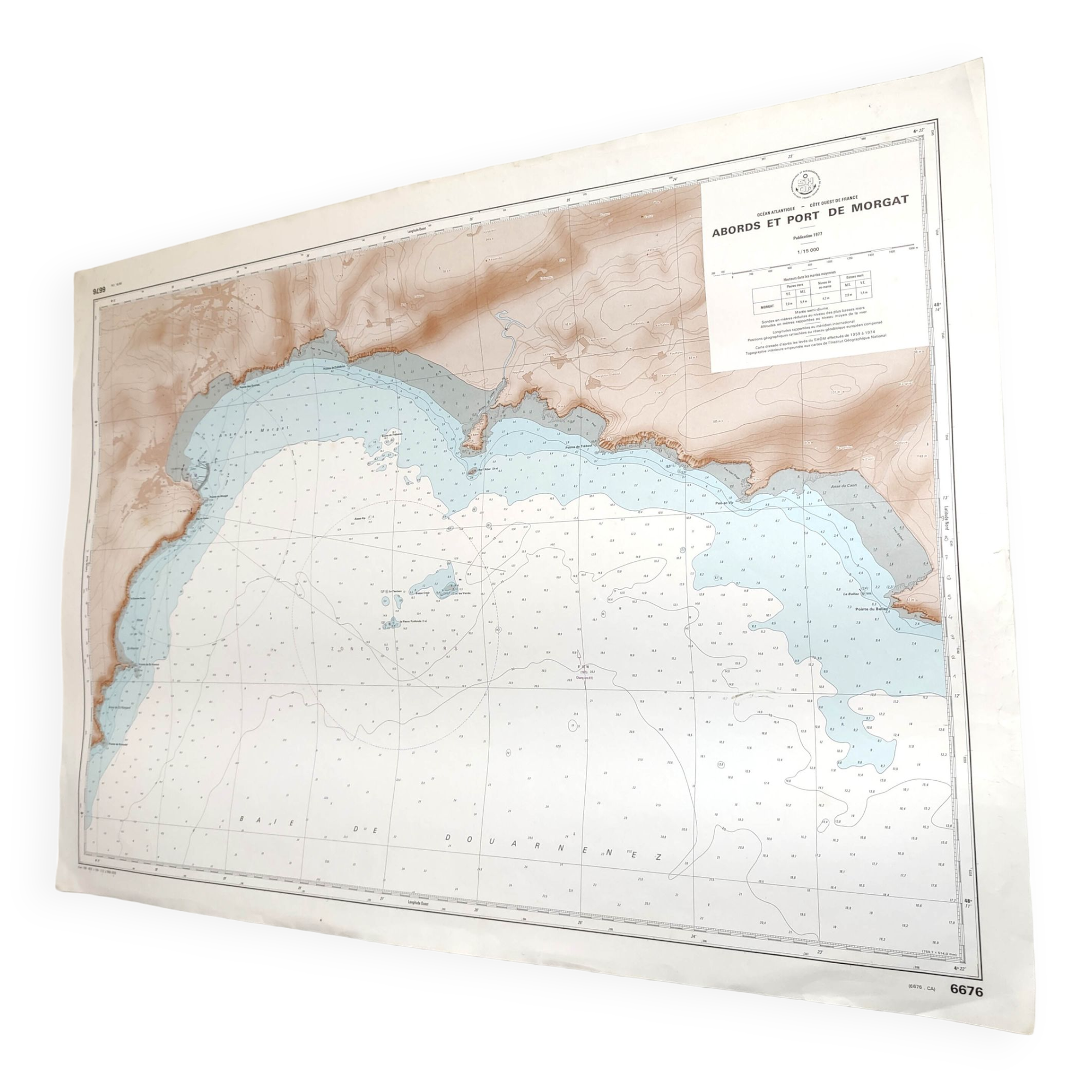 Vintage map Brittany Finistère Douarnenez Crozon Morgat 1977