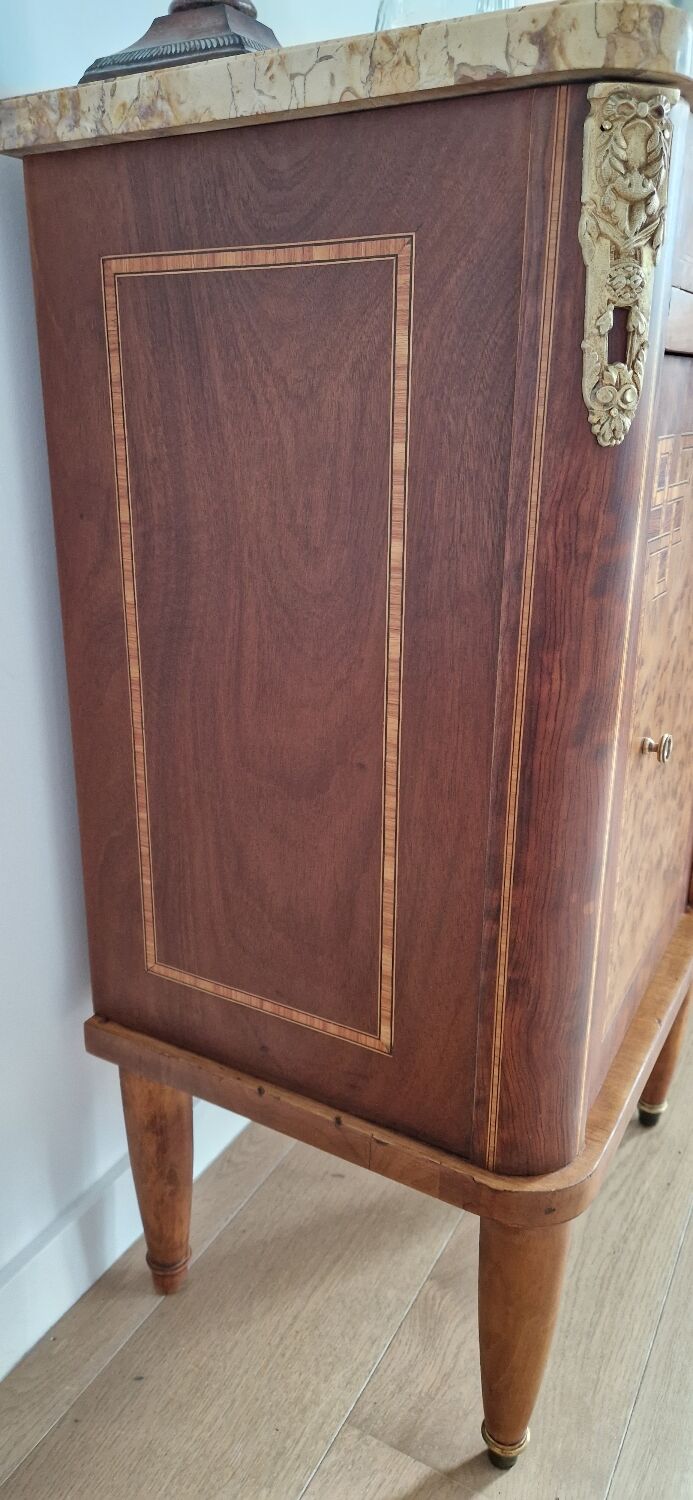 Low furniture marquetry style louis XVI